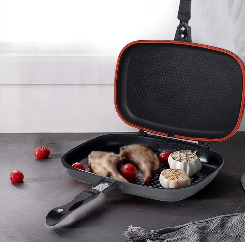 Premium Original Casting 36cm Aluminum Non-Stick Double Grill Pan