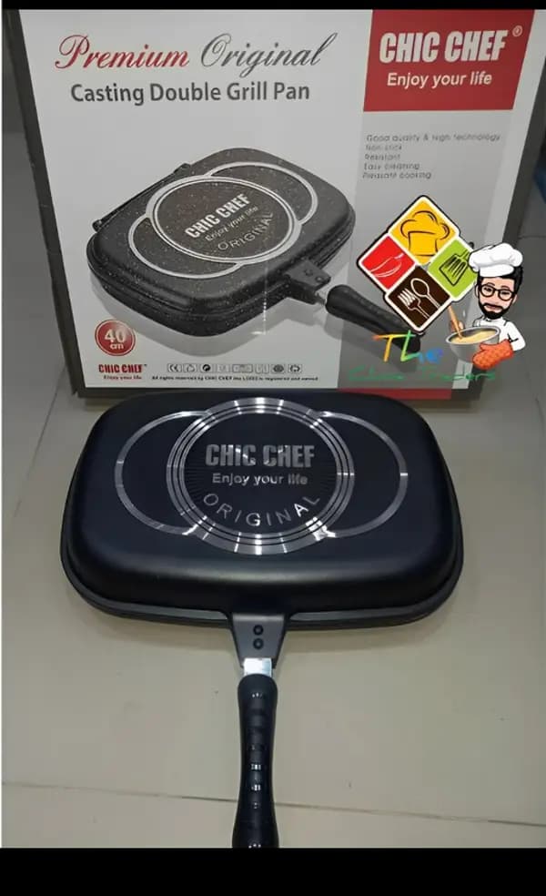 Premium Original Casting 36cm Aluminum Non-Stick Double Grill Pan